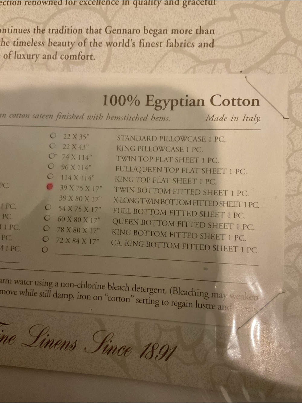 SFERRA Twin Fitted Sheet- 1020 Thread Count - Picture 4 of 5